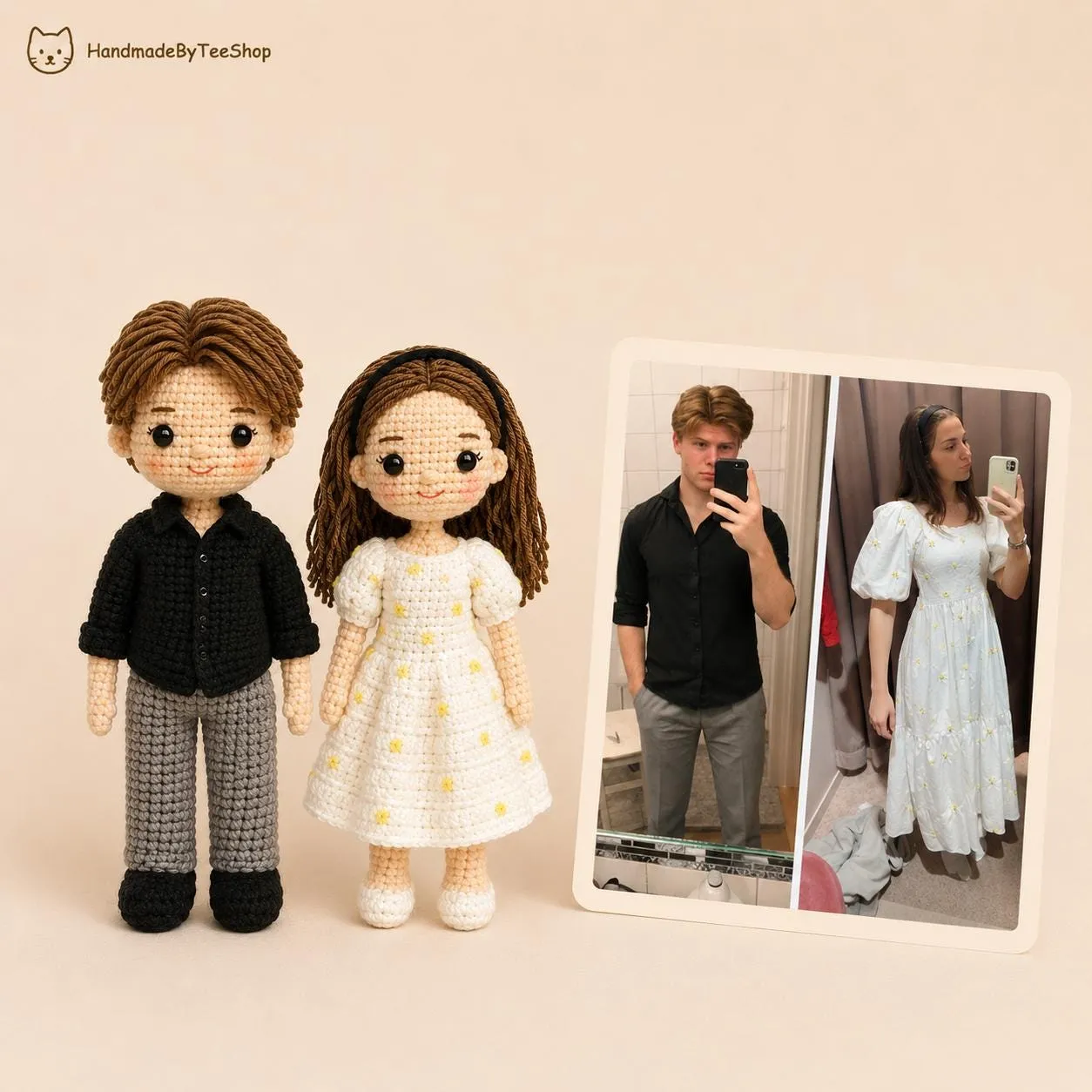 Custom family crochet set sized to sit together