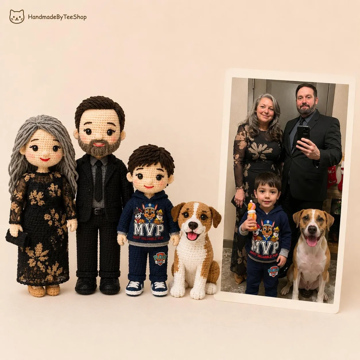 Custom portrait crochet dolls