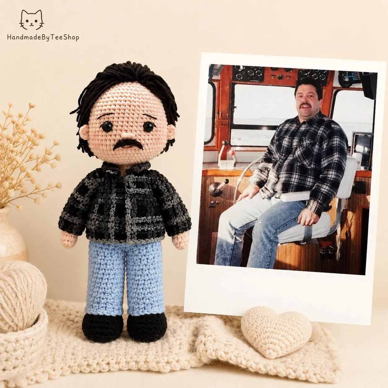 Custom portrait crochet dolls